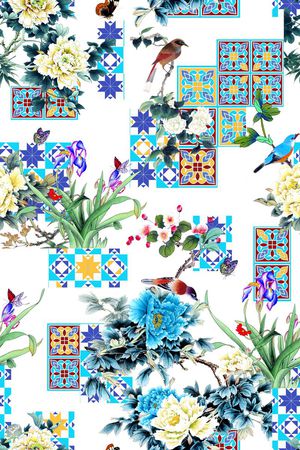 中国风印花华亿平台图片