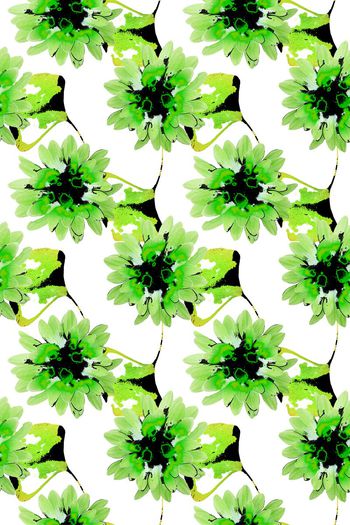 496618-手绘风格水彩抽象花格子