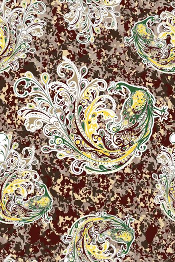 496686-复古时尚潮流几何碎块矢量孔雀迷彩