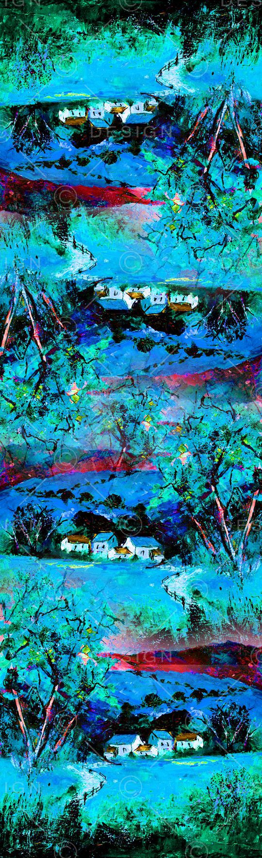 风景油画风印花华亿平台图片