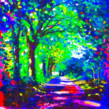 496729-油画抽象方巾