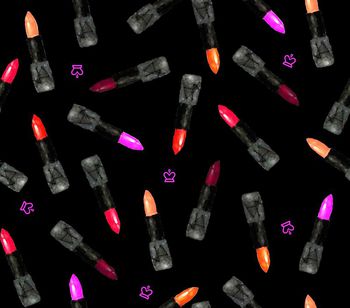 496932-手绘干画笔效果大牌口红－女装衬衫花