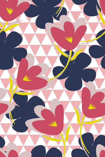 496999-原创时尚大牌风格化迷离几何花卉