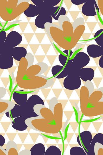 497000-原创时尚大牌风格化迷离几何花卉