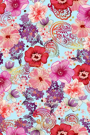 清爽 淡彩印花华亿平台图片