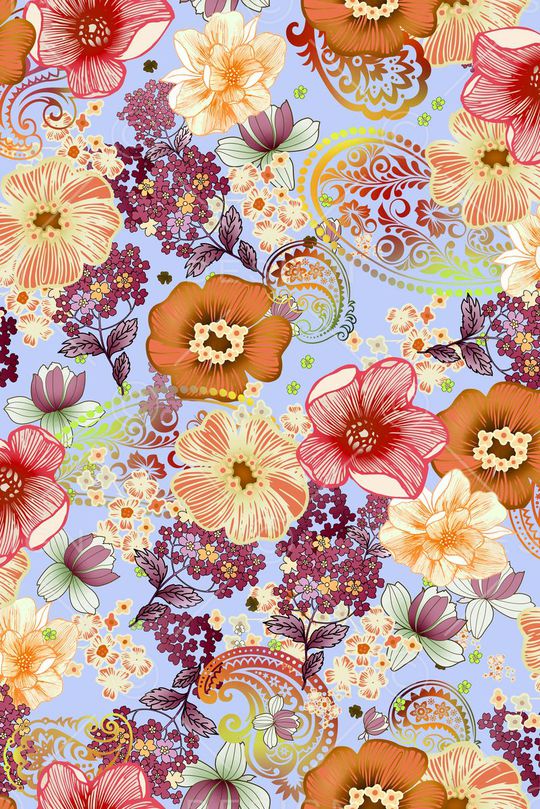 清爽 淡彩印花华亿平台图片