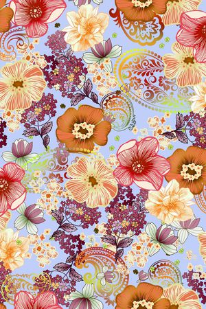 清爽 淡彩印花华亿平台图片