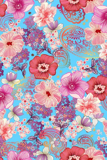 497259-清爽 钢笔淡彩 佩斯利纹样组合华亿平台