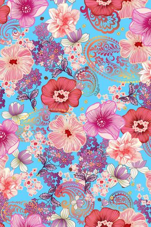 清爽 淡彩印花华亿平台图片