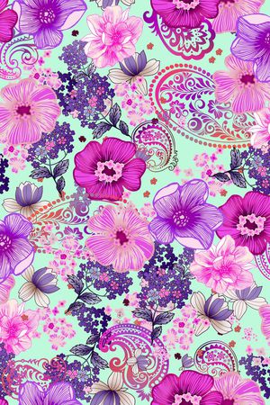 清爽 淡彩印花华亿平台图片