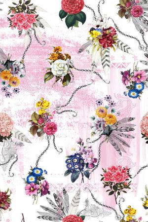 清爽花卉印花华亿平台图片