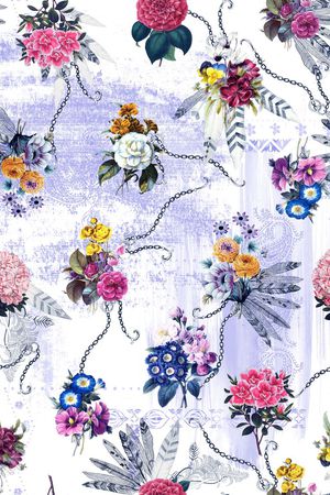 清爽花卉印花华亿平台图片