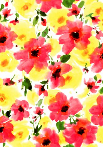 497538-复古时尚潮流水彩花卉印花