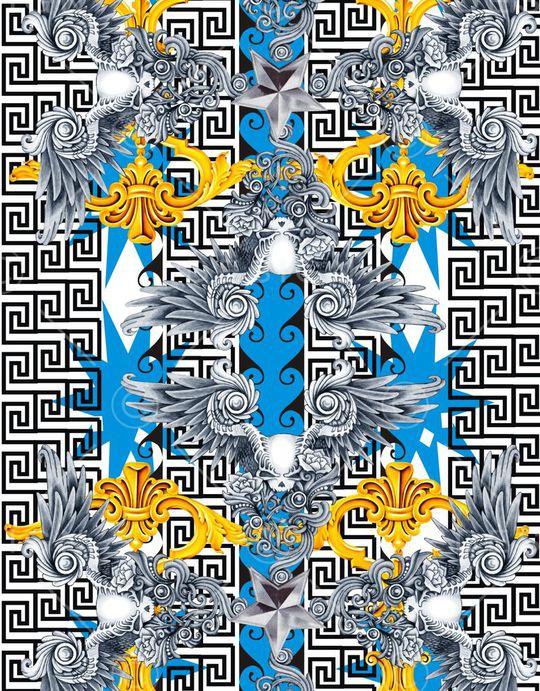 抽象几何印花华亿平台图片