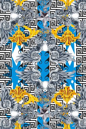 抽象几何印花华亿平台图片