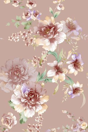 大花朵印花华亿平台图片