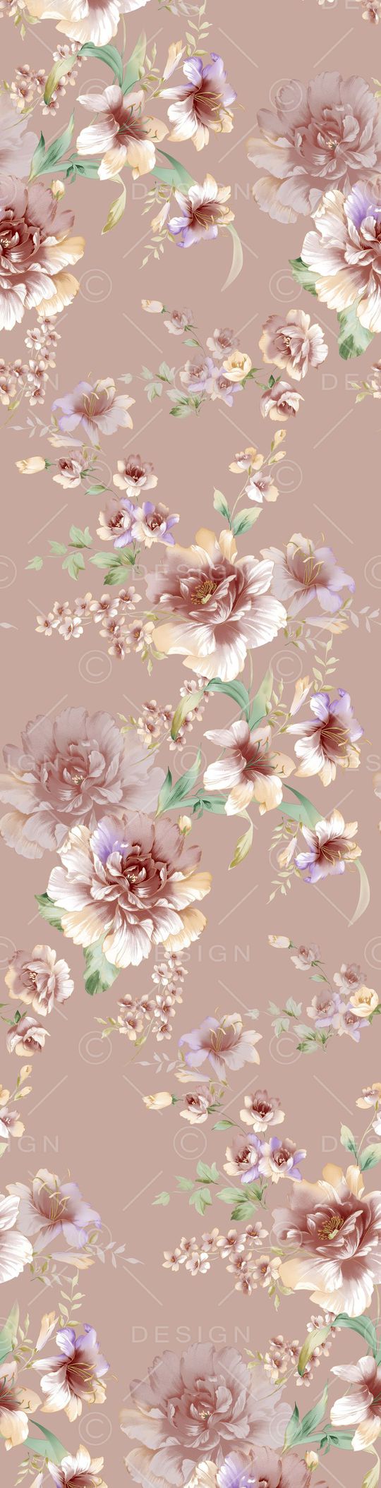 大花朵印花华亿平台图片