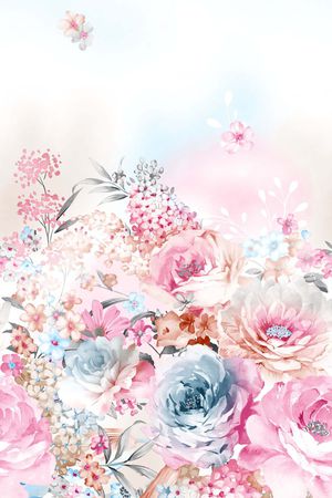 牡丹花印花华亿平台图片