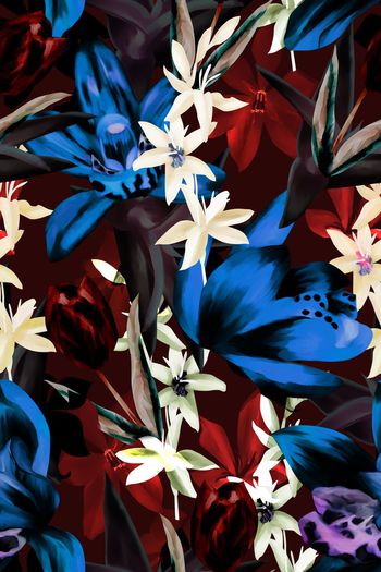 497829-秋冬手绘花卉图案0905