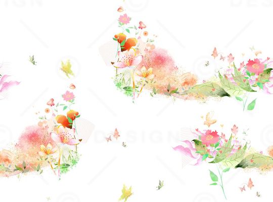 树叶蝴蝶印花华亿平台图片