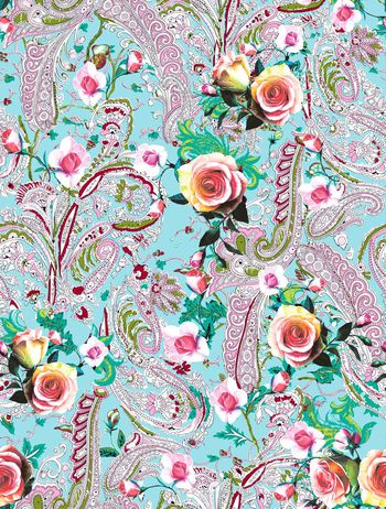 497921-原创大牌民族佩斯利旋涡纹花卉