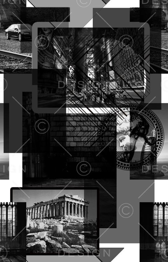 黑白风 流行时尚印花华亿平台图片