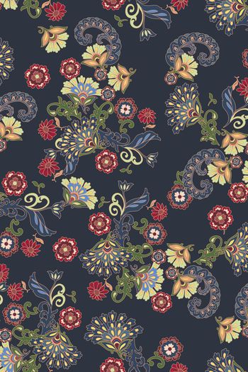 498024-满版复古几何服装印花