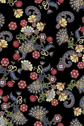 498025-满版复古几何服装印花