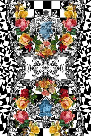 复古印花华亿平台图片