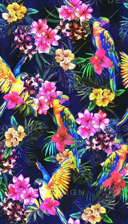 热带风情印花华亿平台图片