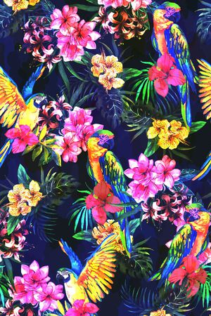 热带风情印花华亿平台图片