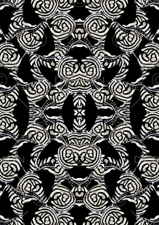 复古蝴蝶印花华亿平台图片