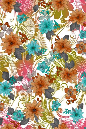 几何 花卉 云纹  彩色印花华亿平台图片