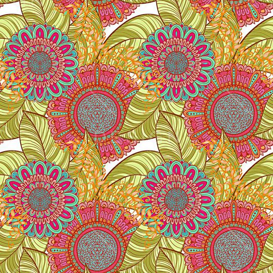 几何  花卉 线条印花华亿平台图片