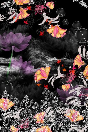 枫叶印花华亿平台图片