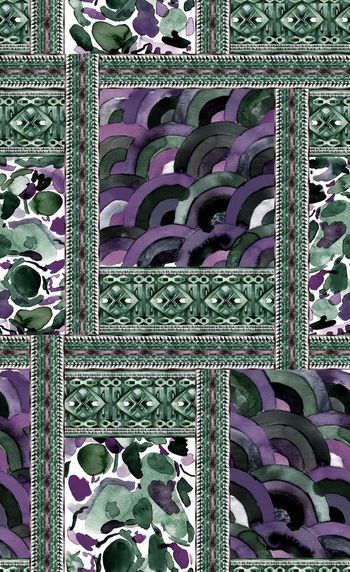 498404-原创 手绘 名族风格 几何纹 服装