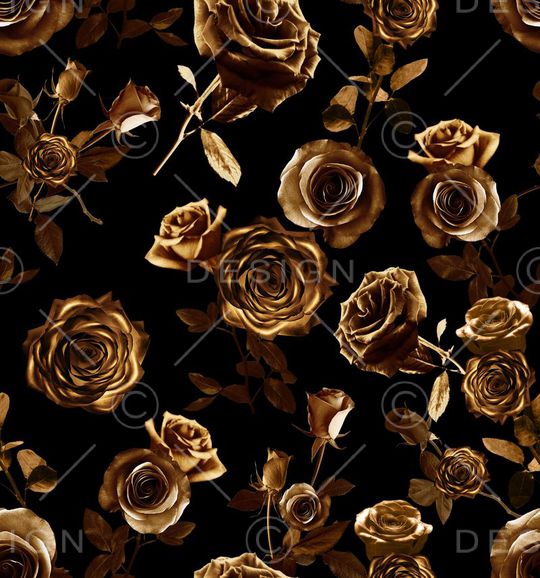 金色玫瑰印花华亿平台图片