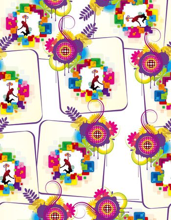 498489-运动女郎 橄榄枝 女人背影 圆点圆