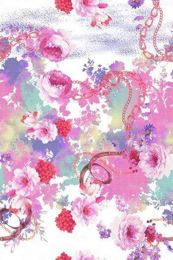 花卉 铁链印花华亿平台图片