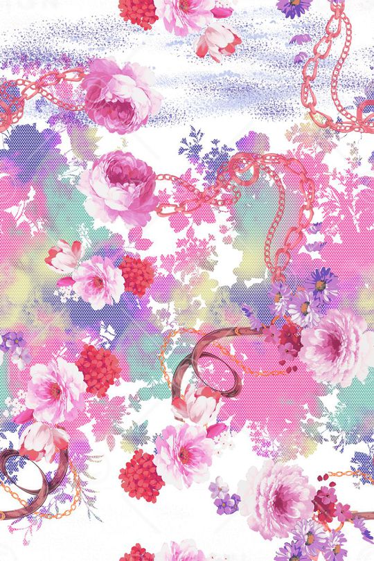 花卉 铁链印花华亿平台图片