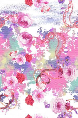 花卉 铁链印花华亿平台图片