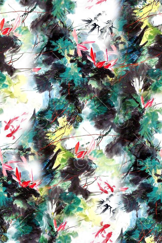 中国风印花华亿平台图片