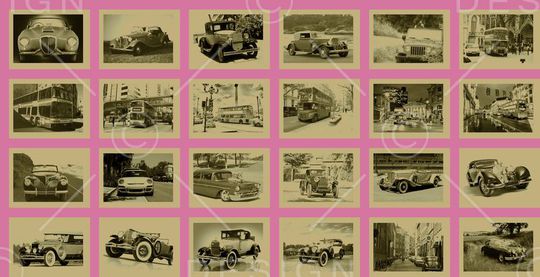 拼图、汽车、风景图印花华亿平台图片