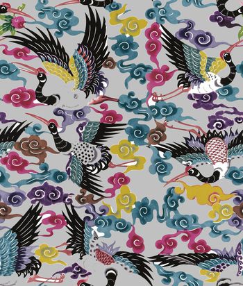 498668-潮流时尚秋冬中国风仙鹤数码印花.