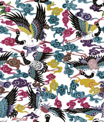 498669-潮流时尚秋冬中国风仙鹤数码印花.