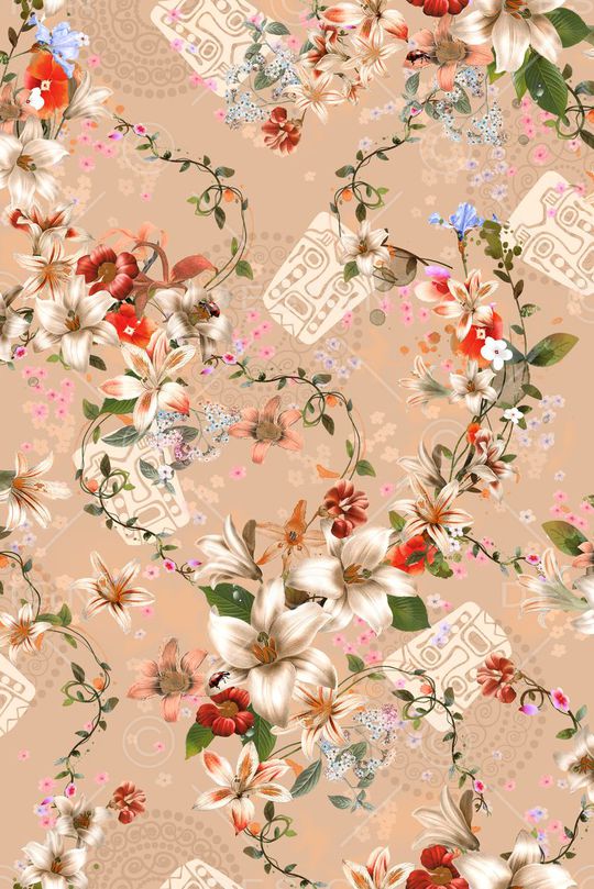 花卉藤条印花华亿平台图片