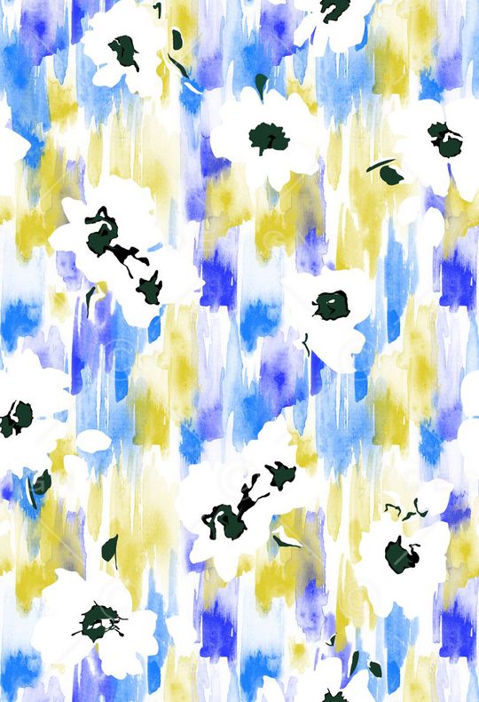 白色花卉印花华亿平台图片