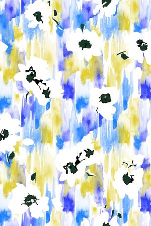 白色花卉印花华亿平台图片