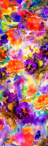 水彩花卉印花华亿平台图片