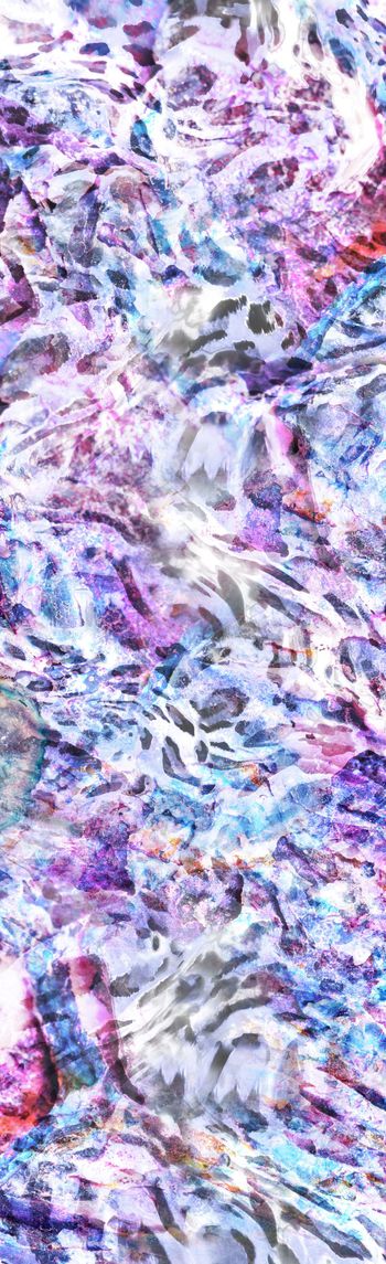 498783-不同动物纹拼接长丝巾，抽象纹路长围